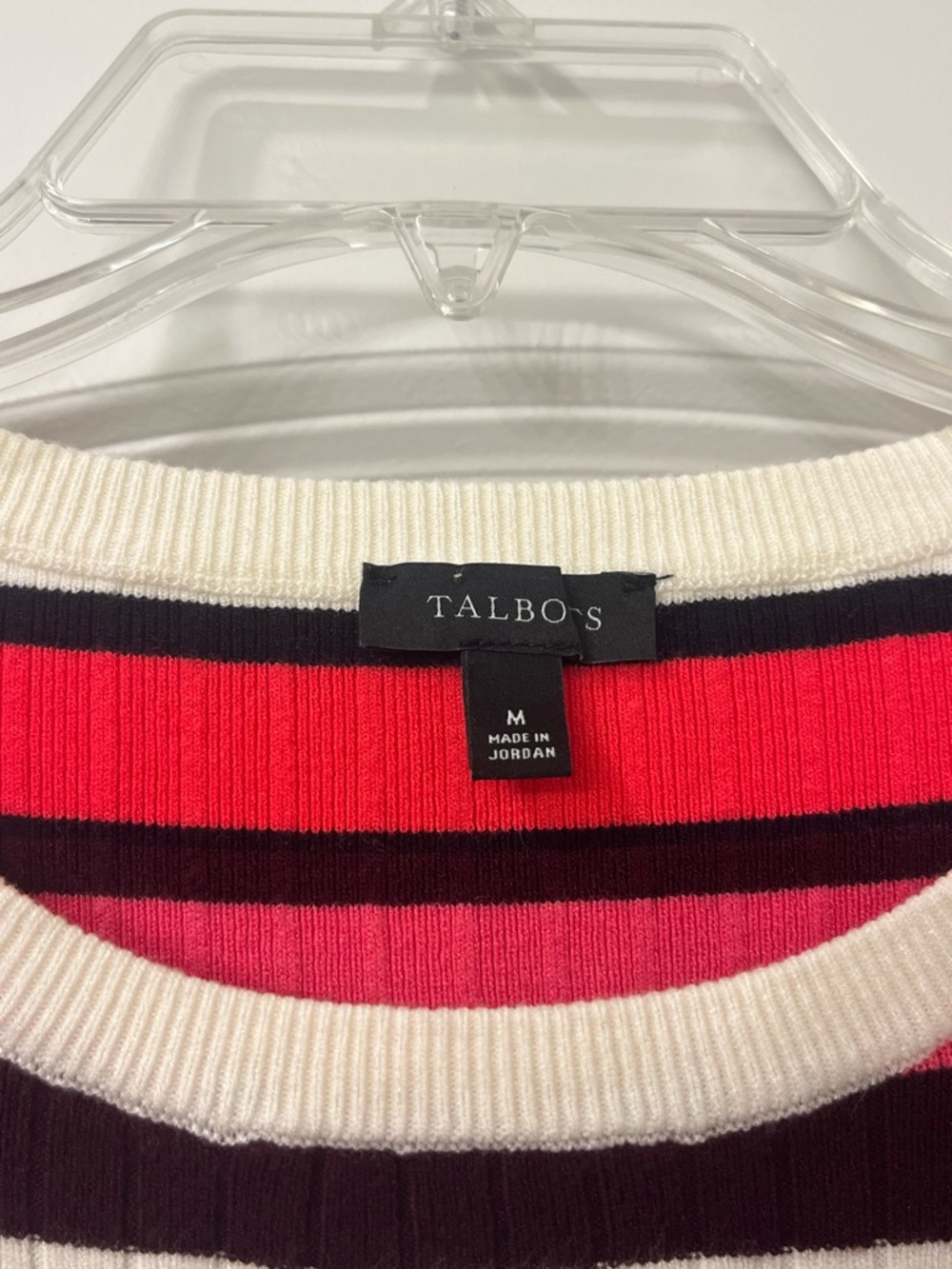 Talbots PUFF SLEEVE CREWNECK PULLOVER GAMINE STRIPE Timeless Womens Medium - Picture 5 of 10